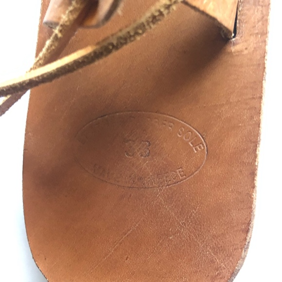 Almost new Leather Handmade Greek Gladiator lace up sandals - Picture 3 of 7